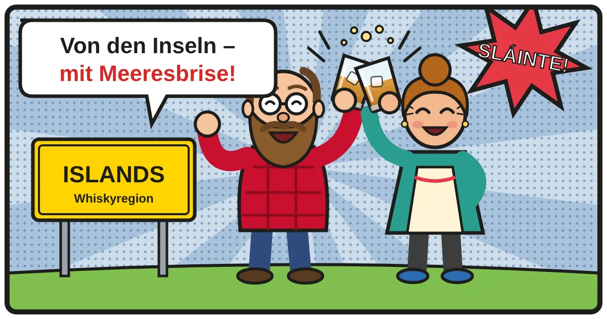 Comic: Zwei Whiskyfreunde stoßen an – Islands