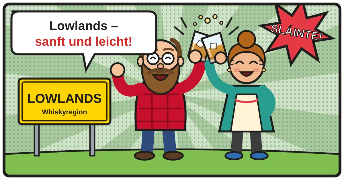 Comic: Zwei Whiskyfreunde stoßen an – Lowlands