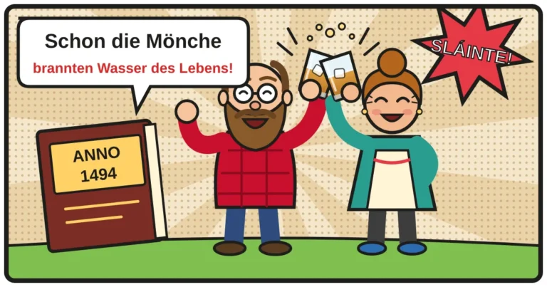 Comic: Zwei Whiskyfreunde stoßen an – Whiskygeschichte